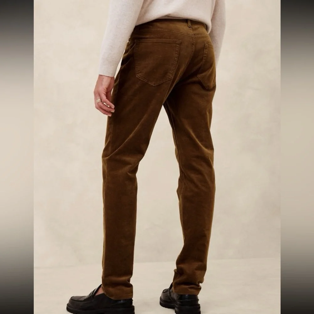 Banana Republic Brown Corduroy Travel Slim Pants NWT 33x32